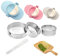 Rongxze 7 Piezas Molde Empanadillas, 3 Tamaños Dumpling Maker con Cortadores de Raviolis de Redondo, Molde para Raviolis Empanadas para Hacer Pie Empanadillas Ravioli (Beige, Azul, Rosa)