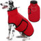AOFITEE Großer Hundemantel, Warme Hundewinterjacke mit Eingebautem Geschirr, Reflektierender Hundemantel Schneeanzug für den Winter, Winddichte Hundefleecejacke für Französische Bulldogge