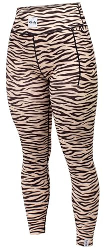 Eivy Damen Pocket Tights Leggings, Zebra, M EU