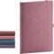 NOTIQUE Notizbuch Liniert, Hardcover Notizbuch, Notizheft, Journal, Tagebuch mit Gummiband und Stifthalter 15x21cm, 192 Seiten (Rosa, Liniert)