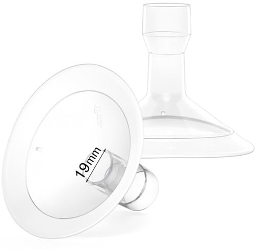 MompMuir Two-Piece 19 mm Flanges Breast Shields Compatible with Lansinoh/Medela ComfortFit/Spectra S1 S2 Breast Pumps, Use with Signature Pro, Smartpump, Not Original Lansinoh Flange