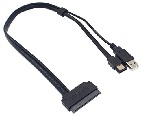 Tlilyy Adaptateur de Câble Alimenté par USB de DonnéEs de Disque Dur SATA 22Pin vers ESATA de 2,5 Pouces pour Optimisé pour SSD, Prend en Charge UASP SATA III/EC-SSHD