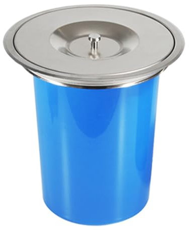 LXWKAI Pattumiera da Incasso per Piano di Lavoro, pattumiera Rotonda da Incasso per Mobile da Cucina, pattumiera Piccola in Acciaio Inox, Occhiello per pattumiera da Cucina, Nero, 5L, 8L (argento-8L)