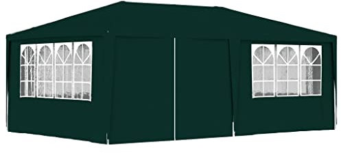 Tenda professionale per feste con pareti laterali, 4 x 6 m, verde, 90 g/m²