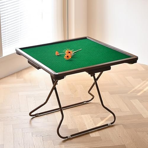 COYEUX 35 klappbarer Mahjong-Tisch, quadratischer Kartentisch mit 4 Getränkehaltern, 4 Schubladen, verschleißfester Schreibtisch, für Pokerkarten, Mahjong, Brettspiele