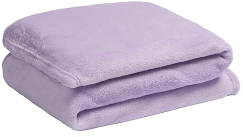Brentfords Fleece Blankets for Kids, Small Fluffy Throw Ultra Soft Fleece Blanket Warm Throw Over Bedspread Single Beds Sofas Couch Kids Bedroom Blanket - Purple, 120 x 100cm