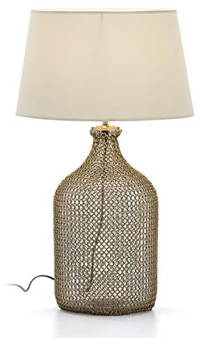 LAMPARA SOBREMESA 26X26X55 CRISTAL/METAL DORADO/SIN PANTALLA