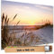 TRIOSK Sichtschutz Garten Deko Zaun Plane Blickdicht groß mit Zaunblende Motiv Abendsonne Strand Dünen Meer für Zaunelement Doppelstabmatten Stabmattenzaun Gartenzaun PVC 250x180 cm