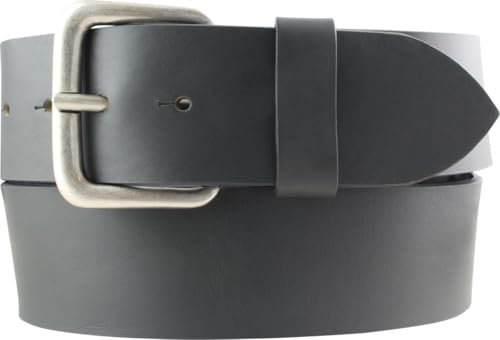 BELTINGER Jeansgürtel aus Vollrindleder 5 cm | Leder-Gürtel für Herren 50mm | Breiter Herren-Gürtel aus echtem Leder | Dunkelgrau 95cm
