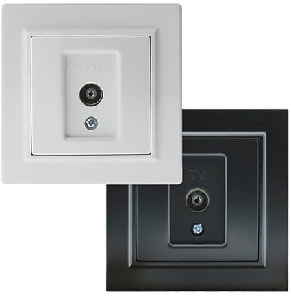 Toma intermedia tv - módulo eléctrico de color negro mate, 84x84x40 mm, diseñado para conectar dispositivos de televisión. *