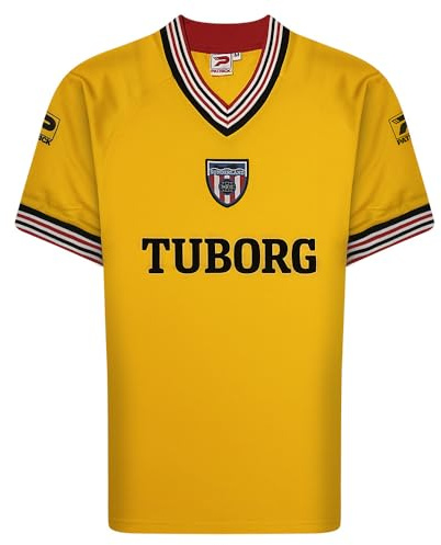 Score Draw Sunderland 1987 Patrick Third Retro Shirt Yellow Medium Polyester