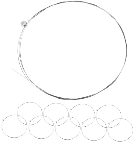 Acier Argenté Cordes de Guitare Acoustique, Lot de 10 | Guitar Strings, pour Guitares Folk et Électriques, Fil Inox Léger, Installation Facile
