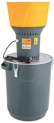 Elektrische Getreidemühle, Schrotmühle mit 5 verschiedene Lochsiebe, 60L Eimer 13.7L Einfülltrichter,1300W Kupferkernmotor,400kg Mahlleistung, Mühle Kornmühle für Getreide Getreide Weizen Futtermittel