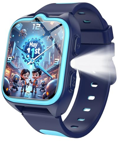 IOWODO Kinder Smartwatch 2025 | 4G LTE Videoanrufe & SOS-Notruf | GPS Live-Ortung & Sicherheitszonen | 800mAh 5-Tage Akku | wasserdicht IP67 | Schulmodus & Lernspiele | Für Kinder 5-12 Jahre