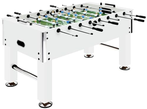 Refined Kickertisch 60kg Stahl Tischkicker Tischfußball Fussballtisch 140x74,5x87,5 cm Weiß