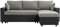 LOUNGITUDE - Canapé d'angle réversible, Convertible en Simili et Microfibre avec Coffre - Gris/Noir - 3 Places