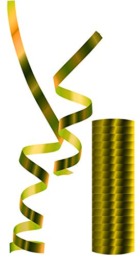 Procos 89183 - Luftschlangen Metallic, Gold, Länge 4 Meter, Weihnachten, Karneval, Mottoparty