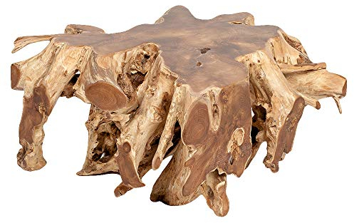 LEBENSwohnART Couchtisch AKAR Natural ca. 80cm Teakwurzelholz massiv Teak Wurzel Tisch Unikat