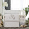 La Premura Babybett-Bettwäsche-Set für Jungen, graue Elefanten und Welpen, 3-teiliges Standardgröße, graues Kinderbett-Set, Spannbetttuch, Steppdecke und Rock, Uni-Kinderbett-Bettwäsche und