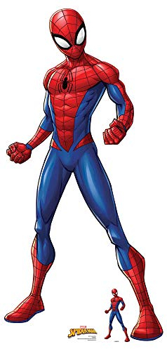 Star Cutouts SC1414 Ltd Spider-Man Spiderverse Mini découpe en carton Taille réelle Idéal pour les fêtes, cadeaux et événements Multicolore 179 x 85 cm