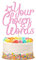 Personalised Cake Topper | Customized Birthday Cake Decorations. Double Sided Glitter Card Text Customized | Birthday or Wedding Party Multicolour Glitter Cake Decoration(Baby Pink)