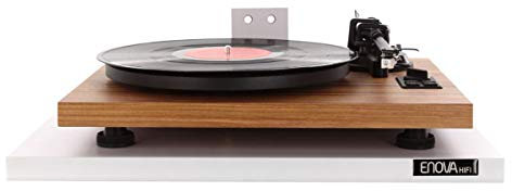 ENOVA HIFI Turntable Wallmount WH Blanc - Bois d'ingénierie - MDF - Platine vinyle - Moteur CC - Bluetooth - Isolation des vibrations - Montage mural