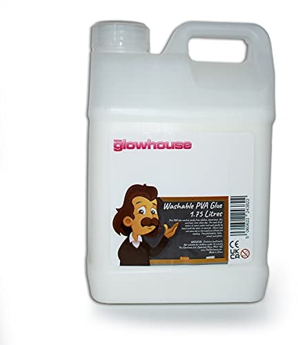 El Glowhouse Premium 1.75L Pegamento PVA Lavable 1.75 Litros Eco Craft Adhesivo Escuela Pegamento Slime Glue