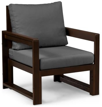 Gutekissen® Gartenmöbel aus Holz Gartensofa Gartengarnitur mit Auflagen Lounge Möbel Verschiedene Varianten MCH HB (Sessel, Dunkelgrau)