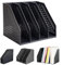 HAIYUU Porte-revues pliable, 4 compartiments Porte Revue Bureau Dossier Classeur Rangement Documents Porte Livre pour Bureau École papeterie Document en papier