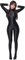 LEOHEX Satin Spandex Catsuit Glänzender Ganzkörper Damenkostüm Ohne Kapuze Ganzanzug Zentai Overalls Stretch Bodystocking(XL,Schwarz)