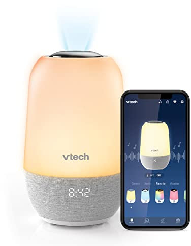 VTech BC8313 Baby Sleep Soother,Portable Noise Machine with 100+ Stories/Songs/Sounds,Record Your own Voice,Bluetooth HD Speaker, Baby Sleep Aid with Multi-Colour NightLight,Glow-on-Ceiling Projector