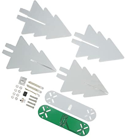 VBESTLIFE Elektronisches Weihnachtsbaum-Kit, LED-Gradientenlicht 3D-DIY-Elektronik-Bausatz Zum Löten (Grün)