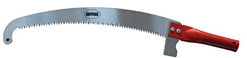 Amig - Serrucho de Poda en Altura - Hoja de Acero de 410 mm - Mango tubular de Acero con Agujero - Uso con Pértigas de Ø25 mm - Sierra de Mano para Cortar Ramas y Troncos Altos - No Incluye Pértiga