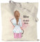 Kiddle-Design Krankenschwester Jutebeutel Schwarz Personalisiert Ärztin Pflegekraft Pflegerin Heldin Kollegin Freundin mit Name & Spruch MFA Tasche
