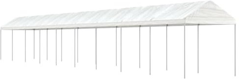 ShCuShan Pavillon mit Dach Weiß 20,07x2,28x2,69 m Polyethylen Wasserdicht Stabil Winterfest Gazebo