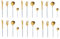 BISDARUN Stainless Steel Coloured Handles Cutlery with Matt Polish Unusual Flatware Set Funky Kitchen Forks Knives and Spoons Service for (White Gold 4-Piece Cutlery Set, 6 Person(6 Set))