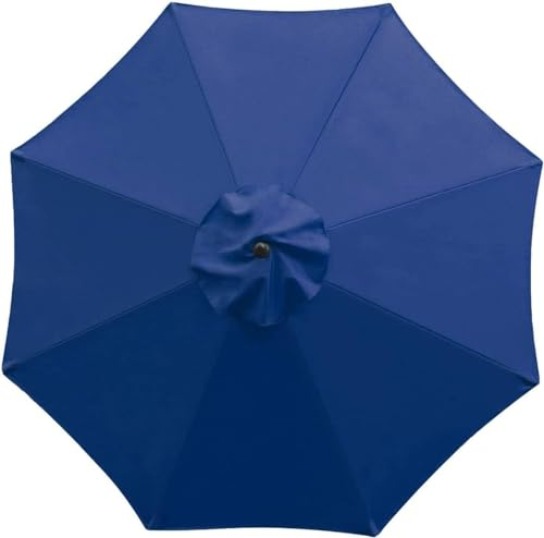 Sonnenschirm Ersatzbezug, UV-Schutz Ampelschirm Bezug, Wasserdicht Schirmbezug Sonnenschirm Ersatzteile für Balkon, Garten, Pool und Strand,Blau-3m*8 Streben