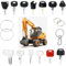 Tadpolez Lot de 18 Clés de Démarrage Rechange,Clés de Contact de Rechange,Clés de Démarrage de Rechange,Pour Machines de Chantier,Agriculture,Engins de Construction,Pelleteuse,Dumper