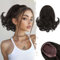 BARSDAR Pferdeschwanz Haarteil Dunkel Braun, 25cm Kurzes Wellige Pferdeschwanz mit Kordelzug Haarverlängerung für Damen Synthetisch Comb Clip in Zopf Ponytail Extension - Dunkel Braun