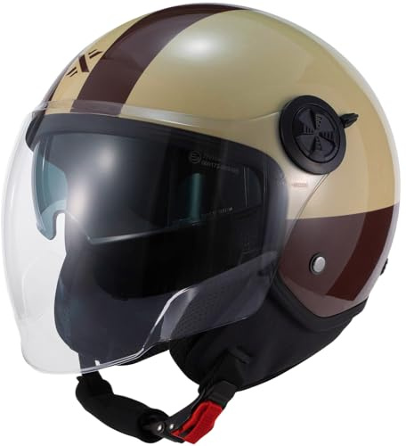 Shox Interceptor SV Ranger Open Face Motorcycle Helmet XL Gloss Burgundy Sand