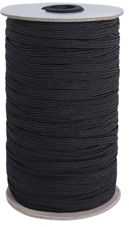 Ksvaye 10mm x 73M Gummiband Nähen Schwarz Hosengummi Elastisches Nähband 1cm Polyester Gummi Elastisches Band für Nähen und Haushalt DIY Handwerk Stoffe