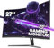 CRUA Moniteur de Jeu incurvé 27, écran VA 180 Hz/200 Hz FHD 1080P 1500R, 1 ms (GTG) avec FreeSync, Faible Flou de Mouvement, DisplayPort, HDMI, Prise en Charge de l'installation Murale - Noir