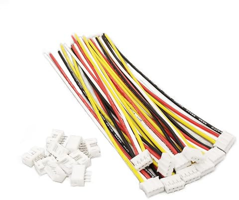ZSDZFYLLK 10 Sets Mini Micro JST 2.0 mm PH 4 Pin Connector with 150 mm 22AWG Silicone Cable and JST PH2.0 Connector Kit