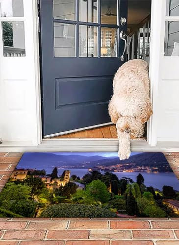 OHJEAJDS Badezimmerteppich rutschfest Badematte 40x 60 cm,Badteppich Saugfähig Weich Maschinenwaschbar für Badezimmer,Lago di Como (Comer See) Moltrasio