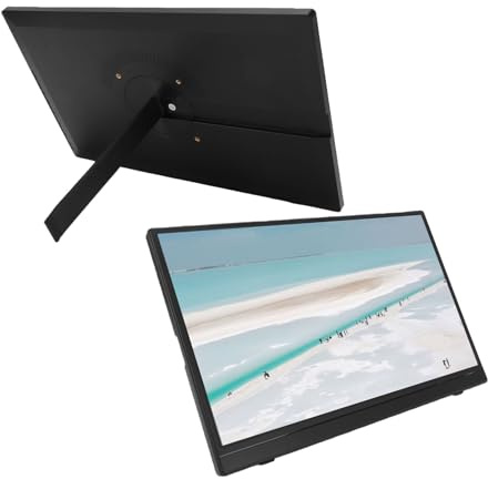 PUSOKEI Portable Monitor, 15.6 Inch FHD 1080P USB C HDMI Gaming Monitor with Foldable Stand, 2.4G/5G WiFi, Support AirPlay and Miracast, External for Laptop PC Phone