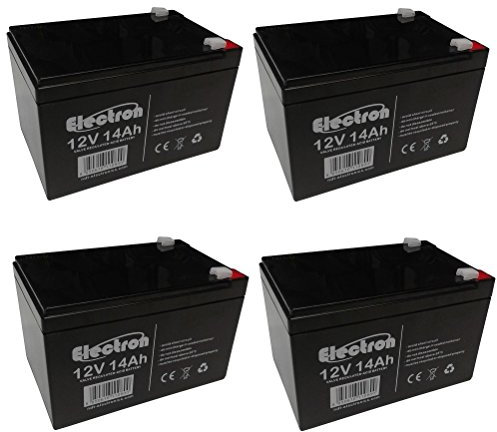 6DZM - Lot de 4 batteries rechargeables au plomb, utilisation cyclique, 12V, 14Ah, pour vélo électrique