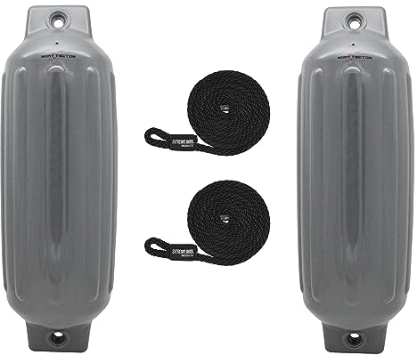 Extreme Max 3006.7575 BoatTector Fender, grau, 21,6 x 68,6 cm, Vorteilspack