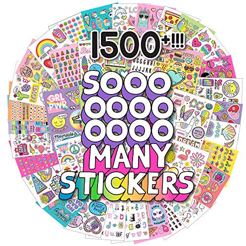 Horizon Group USA Sticker Book with Large and Small Sizes, Kids Stationary for Water Bottle, Notebooks, and Party Favors, 1500+, Just My Style