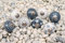 PUSHPACRAFTS 8 Knauf für Schrank, Schublade, aus Keramik, handbemalt, 8 Stück Grey & White knopfe grau weiß