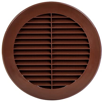 Steinberg14 Griglia di Aerazione Rotonda 150 mm - Griglie di Aerazione in Plastica Marrone - Serranda di Scarico dell'aria con flangia - Coperchio di Sfiato Interno a Parete e a Soffitto